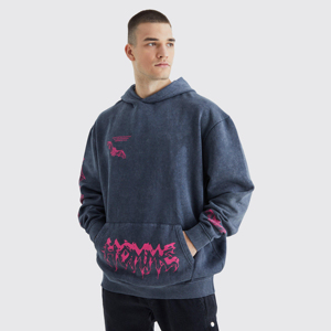 <b>Men</b> Acid Wash Hoodie Oversized Streetwear Hoodie Long Sleeve Vintage Washed <b>Pullover</b> Custom Hoodie - Product Image 1