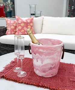 Seau à glace en résine robuste, motif fruits, design moderne et luxueux, avec support pour bouteille, collection artisanale - Product Image 5
