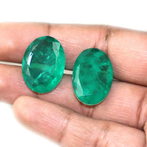 Émeraude double naturelle, forme ovale, cabochon, toutes tailles, pierre brute, fourniture pour la fabrication de bijoux, vente en gros, fabricant en vrac - Product Image 2