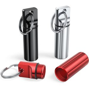 Small Portable <b>Pill</b> Box Keychain 3 Pack Waterproof Metal <b>Pill</b> <b>Holder</b> Aluminium Alloy <b>Pill</b> Organizer Case Container Purse - Product Image 2
