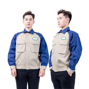 เสื้อแจ็กเก็ตชุดทำงานก่อสร้างสั้นสำหรับผู้ชายดีไซน์ตามสั่งระบายอากาศได้จาก SAO Mai FMF ODM/OEM วิศวกรรมโดยรวมแบน - Product Image 4