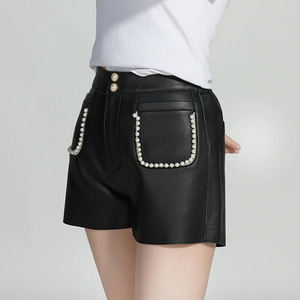 Jupe en cuir véritable pour femme PIHA SPORTS, taille mi-haute, coupe régulière, décontractée, fermeture à cordon, grande taille, séchage rapide, imperméable - Product Image 1