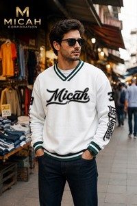MICAH CORPORATION Nouveau Sweat-shirt en molleton de coton de haute qualité, motif dessin animé, col en V, coupe ample, 300g, personnalisable avec logo, tricoté - Product Image 2