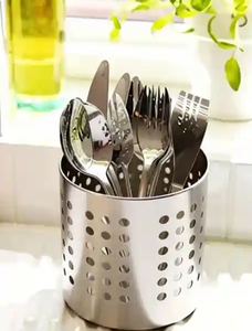 Support à cuillères en acier inoxydable avec dessus couleur argent, support à cuillères de table au design unique et à prix abordable - Product Image 4