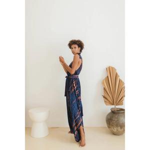 Womens Tie Dye Wide Leg Jumpsuit Sleeveless Deep V Neck Boho Summer <b>Beach</b> Romper - Product Image 1