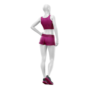 Ensemble de sport deux pièces premium pour femmes : soutien-gorge de sport et short en tissu anti-humidité – Tenue de fitness et d'entraînement tendance - Product Image 2