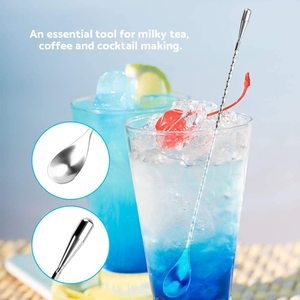 Top Selling Reusable Stainless Steel Stir Twisted Stirrer <b>Bar</b> Bartender Cocktail Stirring Long Handle Mixing Spoon Barware - Product Image 4