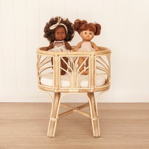 Accessoires pour poupées à prix avantageux, berceau en rotin naturel, mini berceaux, jouets pour bébés et tout-petits - Product Image 6