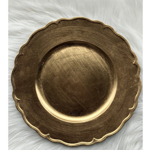 Assiette de présentation ronde en acier inoxydable doré, design populaire, pour la décoration de tables à la maison, dans les hôtels et lors de mariages, assiettes de service alimentaire - Product Image 3