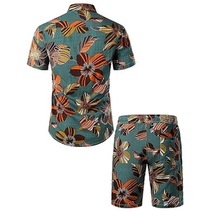 New Arrival Men Summer Printed Short And Shirts Sets Beach Wear 2 Piece Set New Design Custom And Breathable For Sets - Product Image 2