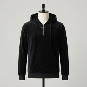 Wholesale Custom 100% Cotton Fleece Zipper Skinny Pullover Hoodie Men Plain Regular Fit Sweat Suit Digital Printing Embroidered - Product Image 1