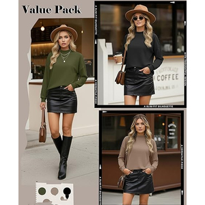 Sudadera Oversize de Cuello Alto a Rayas Rosa y Blanco para Mujer, Suéter Casual Personalizado para Dama, Estilo Urbano con Hombros Caídos - Product Image 4