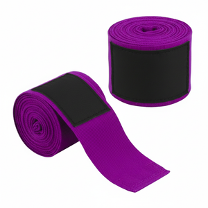 Bandages de boxe en coton violet 4M semi-élastiques pour poignets, équipement de protection Muay Thai MMA, bandages personnalisés - Product Image 2