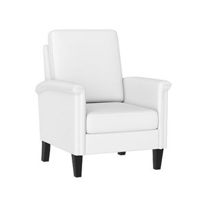 Fauteuil d'appoint Wingback style Farmhouse Boho, canapé simple avec pieds en bois massif, dossier haut et inclinaison manuelle - Product Image 3