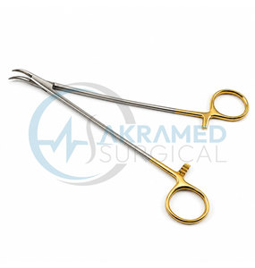 Pinzas Clark Artery Curvas de 23 cm, TC Doradas, Pinza Hemostática Quirúrgica de Acero Inoxidable, Certificación CE ISO, Reutilizables - Product Image 1