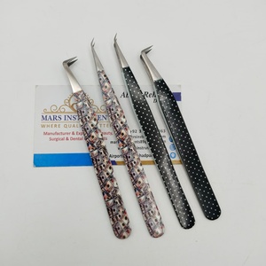 90 Degree Fiber Tip Stainless Steel Solid Eyelash Extensions Tweezers Best Quality Tweezers for <b>Lash</b> Extensions - Product Image 2