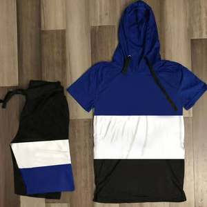 Suit Summer Men Custom LOGO Male Sets Clothing Patchwork <b>T</b> Shirt Sportswear Fitness <b>Track</b> Suits Casual Coolness 2 Piece - Product Image 3