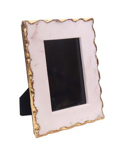 Cadre photo en marbre blanc de qualité supérieure Stone Era, bordure dorée appliquée à la main, léger, fait main, pour montage mural, pour la maison ou le bureau - Product Image 2