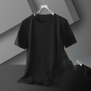 เสื้อยืดผ้าไอซ์ซิลค์คอตตอน 100% แขนสั้น ย้อมสีแบบ Garment Dyed เป็นมิตรต่อสิ่งแวดล้อม ทรงปกติ ระบายอากาศได้ดี แห้งเร็ว สำหรับผู้ชาย ใส่สบายในฤดูร้อน แบบบาง รับผลิตตามสั่ง (OEM) - Product Image 3
