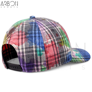 Casquettes 6 panneaux personnalisées 2026 à motif à carreaux vintage multicolore de haute qualité, par un fournisseur de premier choix, dernières nouveautés - Product Image 3