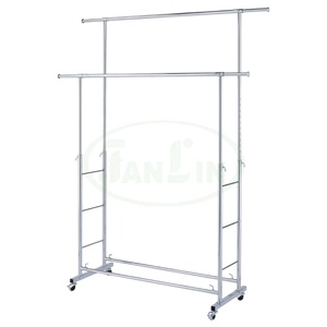 Perchero doble de alta resistencia con rieles laterales extensibles, maximiza la capacidad de colgado, diseño ajustable y extensible, perchero para ropa de Taiwán - Product Image 2