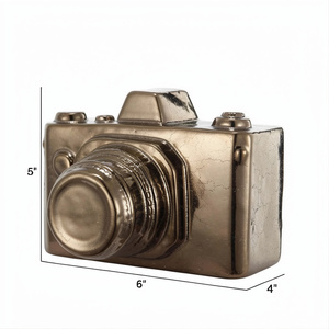 Aluminum Metal Camera Look Handmade Media Figurine Sculptures Centerpiece Accent Show Piece Brass Antique Finished - Product Image 1