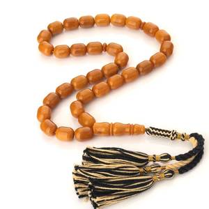 Rosario de oración musulmán único y ecológico de resina con cuentas de ámbar y turquesa, tipo tasbih, joyería de cuentas. - Product Image 5