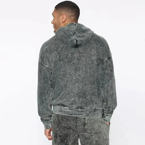 Ensemble de survêtement personnalisé avec logo, sweat à capuche et pantalon de jogging, grande taille, unisexe, style vintage délavé, streetwear d'hiver, polaire 100% coton respirant, couleur unie - Product Image 6