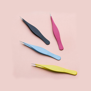 Pinzas para depilación de cejas, pinzas inclinadas hechas a mano, profesionales para depilación facial y de cejas, mejor cierre, acero inoxidable - Product Image 5