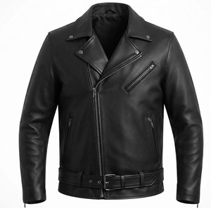 Black Color Leather <b>Jacket</b> For <b>Men's</b> Suitable For <b>Bike</b> Riding Quick Dry <b>Jacket</b> Wholesale Cheap Price Premium Quality Fabric - Product Image 1