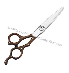 热销产品Al Mida 2020新款美发剪刀和理发工具套装木柄剪刀