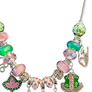 Collar con Colgante de Cuentas Colorido para Mujer, Joyería de Moda, Accesorio de Regalo, Elegante y Casual, Verde y Rosa - Product Image 4