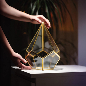 Boîte à cartes de mariage magique faite à la main, grande boîte de présentation géométrique en verre, cadre en verre, terrarium, boîte porte-enveloppes de mariage - Product Image 2