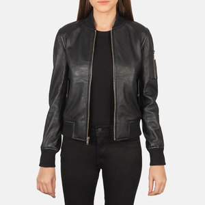 Women High Quality Vintage Black <b>Leather</b> Real Cow Skin <b>Leather</b> Motorcycle <b>Jacket</b> For Women Custom Women Black <b>Leather</b> <b>Jacket</b> - Product Image 1