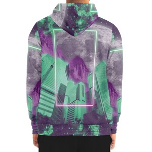 Sweat à capuche pour homme en tissu jersey de haute qualité avec logo personnalisé sur le devant, séchage rapide, respirant, avec poche, 100% polyester, hiver - Product Image 2
