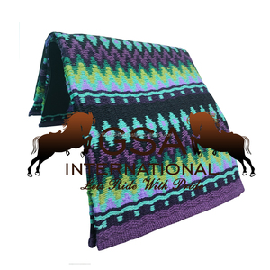 Couverture de selle de spectacle artisanale 100% laine de Nouvelle-Zélande 34x36 Premium Équestre pour selle western à prix de gros - Product Image 5