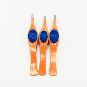 RMI New Trending Product Customized Orange Powder Coated Color New Eyebrow Tweezers - Product Image 1