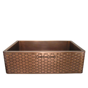 Évier de cuisine en cuivre de qualité exceptionnelle et authentique pour la décoration de salle de bain, prix abordable, nouveaux éviers en cuivre au style élégant - Product Image 1