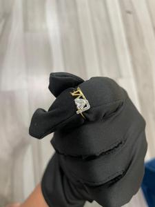 Anillo de Oro Amarillo de 9K Chapado en Oro con Diamante Cultivado en Laboratorio de Corte Redondo en Forma de Corazón de Lujo, con Letra de Amor, Menos de 1 Quilate, Oro Rosa, Blanco y Amarillo - Product Image 3