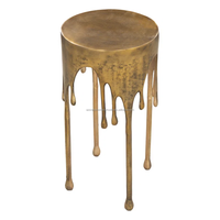Nouvelle conception, table d'appoint en aluminium brut antique, moulée par injection, meubles traditionnels, chambre d'hôtel, salon, Azora pliable