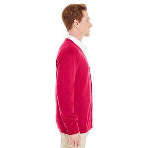 <b>Men</b> Regular Fitting Solid Color V-Neck Knitted <b>Cardigan</b> Sweater <b>Long</b> Sleeve Button Closure Autumn Wear - Product Image 2