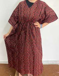 Vestido Kaftán Largo de Algodón Estampado para Mujer, con Sensación Cómoda y Apariencia Moderna - Product Image 3