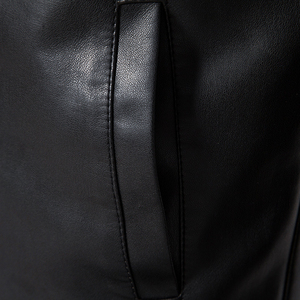 2026 High Quality Pu <b>Leather</b> <b>Winter</b> Motorcycle <b>Jacket</b> For Men Stand Collar With Windproof Canvas Direct From Pakistan - Product Image 5