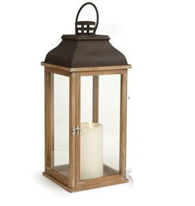 Farol Decorativo Vintage de Madera, Vidrio y Metal, Diseño Único, Portavelas para Decoración del Hogar, Gran Venta - Product Image 6