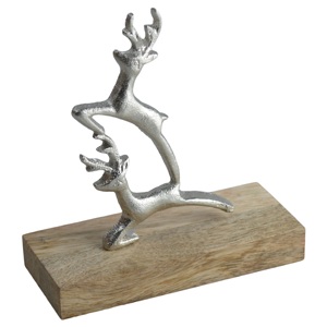 Escultura Dorada Brillante con Base de Madera, Adornos Navideños de Metal Sólido para Mesa, Precio al por Mayor - Product Image 2