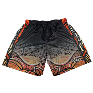 ผู้ผลิตกางเกงขาสั้นลายพิมพ์ Paisley Sublimation แบบสองชั้น กางเกงขาสั้นตาข่ายลายพรางสำหรับผู้ชายขนาด 5 นิ้ว พร้อมเชือกผูกแบบกำหนดเอง - Product Image 2