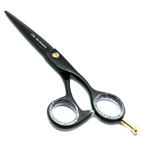 Tijeras negras de peluquero profesional Tijeras de corte de pelo de salón de 5,5 "Hechas de instrumentos de belleza de acero inoxidable de grado premium J2 - Product Image 1
