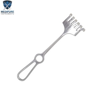Rastrillo Retractor Volkmann de Acero Inoxidable Alemán, Afilado, Seis Puntas, Instrumentos Quirúrgicos para Exposición en Campo Quirúrgico - Product Image 5