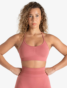 Soutien-gorge de sport sans couture personnalisé pour femme, idéal pour le fitness, couleur unie, soutien complet pour l'entraînement, avec coussinets de poitrine - Product Image 3