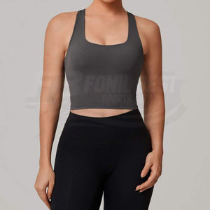 Training Exercise Lifting Cycling Running Tennis Workout Fitness Yoga Sports <b>Bra</b> Women Padded Crop Tank Breathable Front Logo - Product Image 5